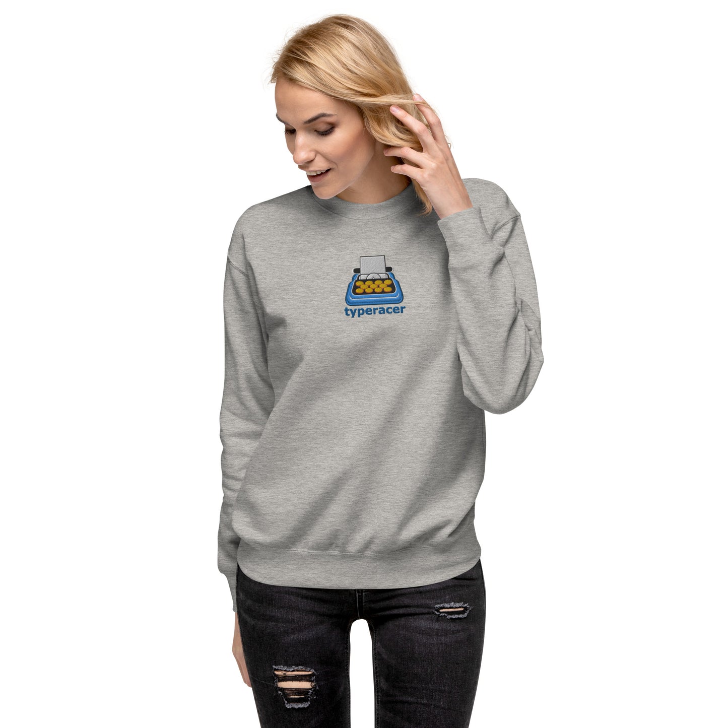 Typeracer logo unisex premium sweatshirt