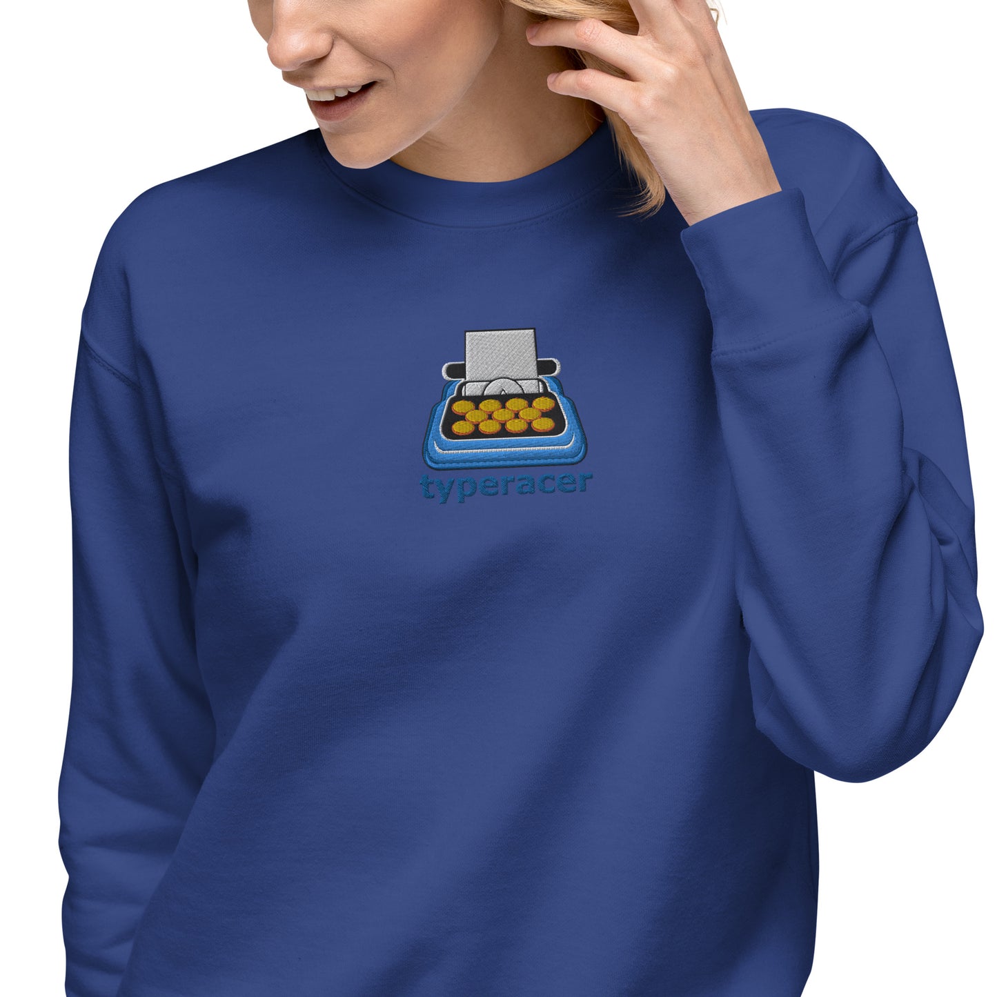 Typeracer logo unisex premium sweatshirt