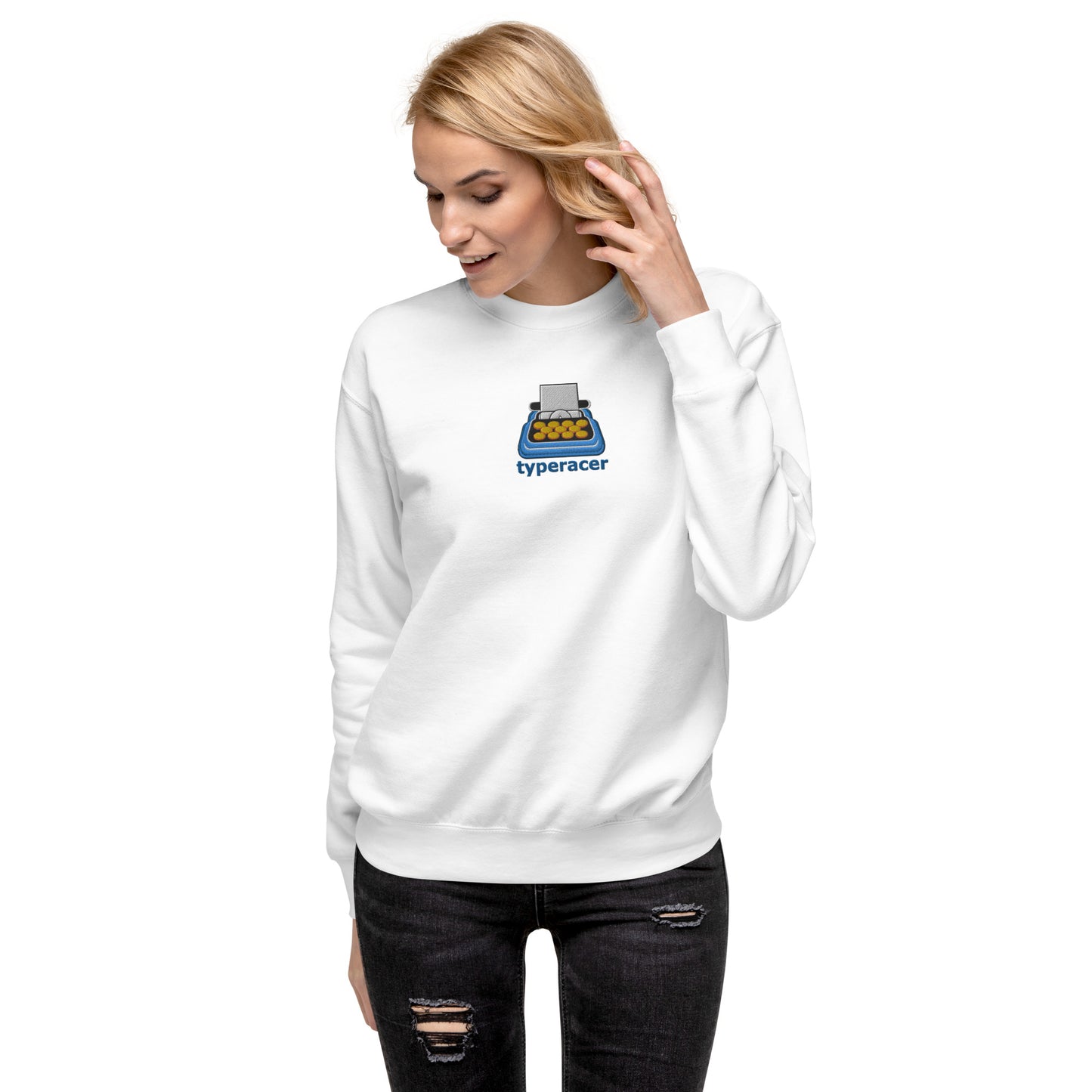 Typeracer logo unisex premium sweatshirt