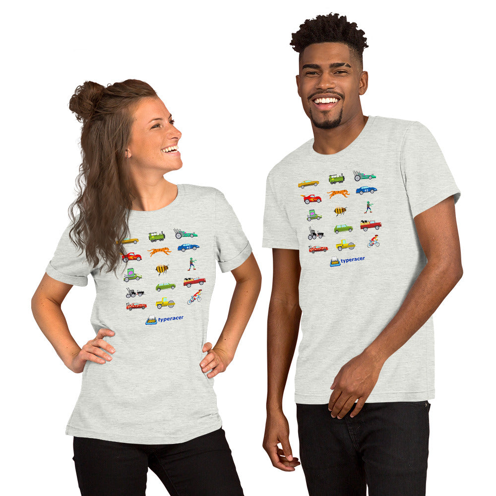 Typeracer collage unisex t-shirt