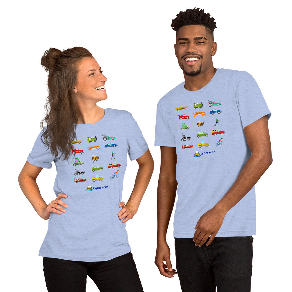 Typeracer collage unisex t-shirt