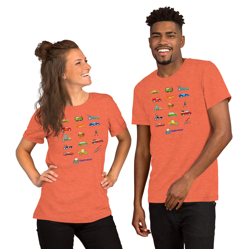 Typeracer collage unisex t-shirt