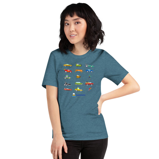 Typeracer collage unisex t-shirt
